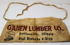 Gauen Lumber Work Apron Canvas Collinsville Illinois Company 1940s Decor picture