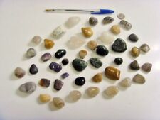 1950s old vintge unusual mix tumbled polished gemstones lot wicca lapidary 47131 picture