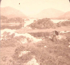 1901 KILLARNEY IRELAND ISLANDS AND UPPER LAKE SECNIC STEREOVIEW Z1261 picture