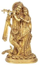Brass Radha Krishna Hindu God Goddess Sculpture Statue Idol Figurine10.5