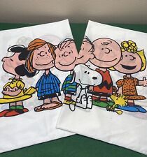 PAIR Lot of 2 Vintage Charlie Brown & The Gang Peanuts Pillowcases Snoopy 1970s picture