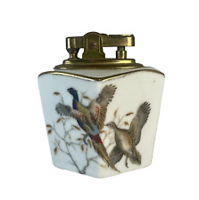 Vintage Lefton China hand painted Table lighter #203 gold trim geese picture