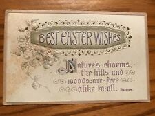 Best Easter Wishes - 1914 postmarked postcard - Burns quote on front - Nice Cond picture