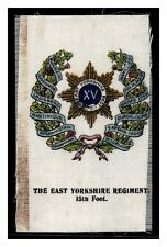 EAST YORKSHIRE REGIMENT 15TH FOOT. COAT OF ARMS CIGARETTE SILK 1910'S picture
