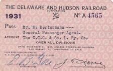 1931 D&H Delaware & Hudson Railroad employee pass - Big 4, CCC&StL picture