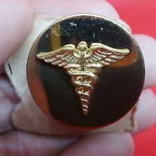Vintage U.S. Army Medic Circle Pin Used 1 Inch KREW G-I WWII picture