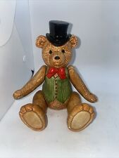 1983 Vintage Schmid Ceramic Teddy Bear Music Box Plays 