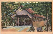 Postcard NH Old Covered Bridge Scenic View White Mountains New Hampshire  picture