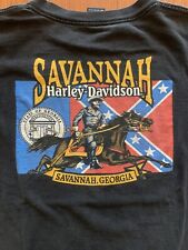 Vintage Harley Davidson Men’s Black T-Shirt Size XL Savannah GA Civil War Biker picture