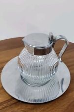 Vintage Art Deco Jubilee Syrup Pitcher Jug Server - Chase Chrome Co. With Plate picture