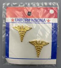 Metal Pair US ARMY Medical Corps Badge Pin Uniform Insignia picture