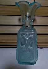 Antique Imperial Glass Mephistopheles Demon Vase. Clear Blue Glass Unique~Rare picture