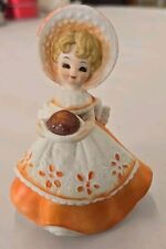 Vintage Josef Originals Figurine Recipe Girl Gourmet Series Orange Dress picture