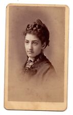 ANTIQUE CDV CIRCA 1880s PEARSALL BROOKLYN NEW YORK GORGEOUS YOUNG LADY IN DRESS picture