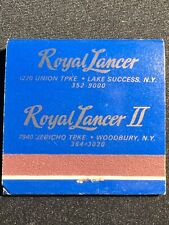 VINTAGE MATCHBOOK - ROYAL LANCER- LAKE SUCCESS & WOODBURY, NYUNSTRUCK picture