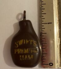 Vintage Swift's Premium Ham Advertising Plastic Charm Key FOB Pendant picture