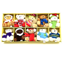 Teddy Bear Plush Beary Special Ornaments Quacker Factory Christmas Set of 10 picture