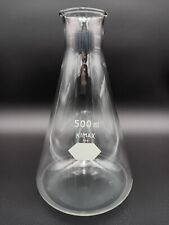 FLASK KIMAX ERLENMEYER 500 ml Non Graduated Conical Vintage NY USA Lab Glassware picture