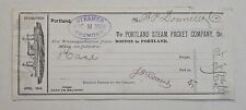 Aug 1886 Portland Steam Packet Co Illustrated Shipping Receipt Maine Steamboat picture