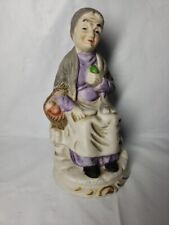 Old Lady Harvester Porcelain Figurine Vintage Taiwan picture