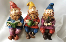 VINTAGE THREE KNOMES - RESIN SHELF SITTERS picture