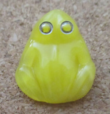1-Czech Glass Yellow Triangle Frog Button with Silver Eyes  #46 .845