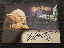Harry Potter Sorcerers Goblin Bank Teller Warwick Davis Auto Autograph Card RARE picture