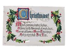 Postcard Christmas Motto Series 39 - Bennetts Landing NH 1912 picture