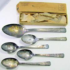 Nice Lot of Five NY Worlds Fair Spoons with Original Mailing Box picture