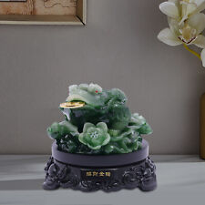 Feng-Shui Money Frog Black Jade Three Legged Lucky Wealth Toad Statue Fortune US picture