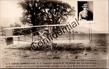 Real Photo Curtis Early Aviator 1909 Biplane Airplane Aviation NY RP RPPC J514 picture
