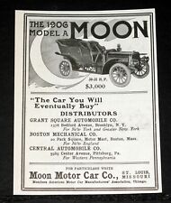 1906 OLD MAGAZINE PRINT AD, 1906 MODEL A MOON TOURING CAR, THE CAR YOU WILL BUY picture