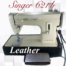 Singer 1959 Vintage Leather Heavy Duty Steel Sewing Machine 621B “Serviced” picture