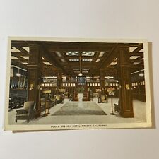 Lobby of Sequoia Hotel in Fresno, California Postcard INP VTG picture