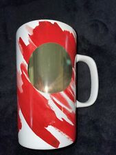 Starbucks Coffee Mug Cup 2014 Tall 16 oz Ceramic White Red Gold Circle  Rare picture