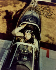 DONALD BLAKESLEE SIGNED 8x10 PHOTO EAGLE SQUADRON/4th FG FIGHTER ACE BECKETT BAS picture
