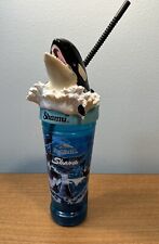 Shamu 2008 Sea World Souvenir Cup W/ Lid & Straw 3D Lid With Shamu & Waves picture