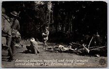 WWI Belleau Wood France American Advance Dying Germans Along Road Vtg Postcard picture