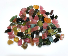 Natural Multi Tourmaline Raw 3-7 MM Size 57.25 Crt Loose Gemstone For Jewelry picture