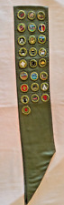 Vintage Boy Scout Sash With 25 Merit Badges Type E 1947 - 1960 - A00010 picture