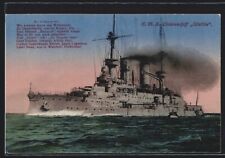Ak Battle Ship S. M.S.Wettin IN Full Of Ride 1919 picture