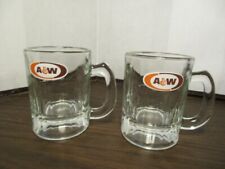 Pair of A&W Root-beer Glass Miniature Mug - Thick Glass - 3 1/4