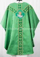 GREEN GOTHIC CHASUBLE vestment and mass & stole set casula casel casulla, NEW picture