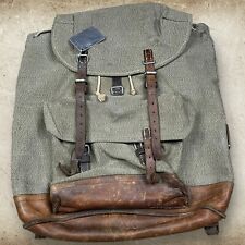 Swiss Army Sattler Backpack Salt and Pepper Military Leather Canvas 1964 Vintage picture