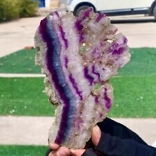 264G Natural beautiful Rainbow Fluorite Crystal Rough stone specimens cure picture