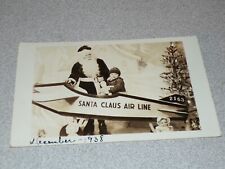 Santa Claus Air Line RPPC Real Photo Girl Airplane Christmas Toys Feather Tree picture
