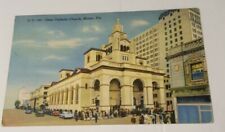 1940's FLORIDA linen postcard GESU CATHOLIC CHURCH Miami Fl 2nd Street picture