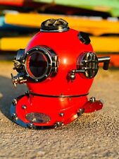 Red Scuba Diving Helmet | US Navy Mark V Divers Helmet | Red Marine Helmet picture
