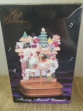 Vintage Gift Gallery Christmas Moving Musical Carousel Horse WORKS picture