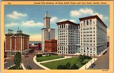 Seattle WA-Washington, County City Building, Hotel, Vintage Postcard picture